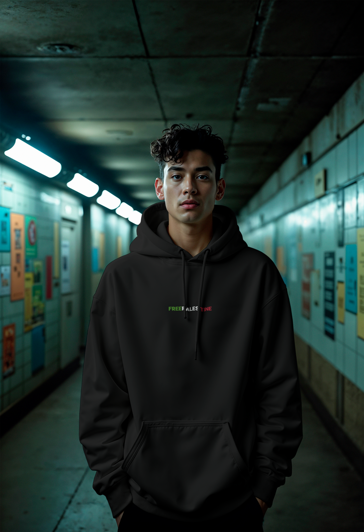 Arewa "Free Palistine" Embroidery Oversized Premium Hoodie - Arewa Lifestyle